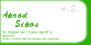 aprod sipos business card